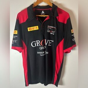 Biz Cool Mens Porsche 911 GT3 R Polo Shirt Team Grove Racing Mens XL Black & Red